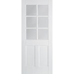 Canterbury 4 Panel Half Glazed 6L White Primed Door - Main Product Image