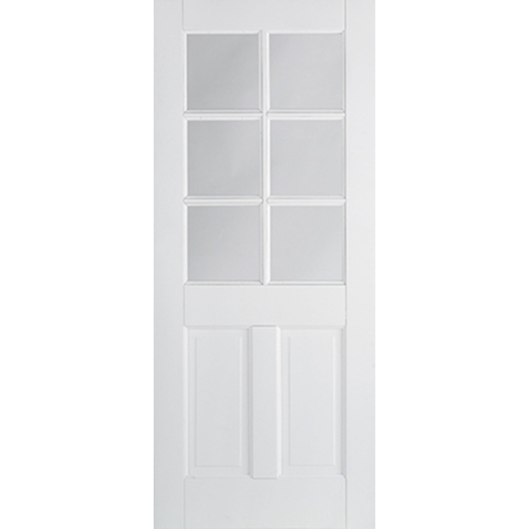 Canterbury 4 Panel Half Glazed 6L White Primed Door - Main Product Image