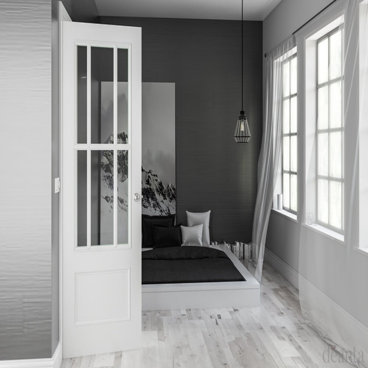 Canterbury Internal White Primed Glazed Door - Lifestyle Image 1