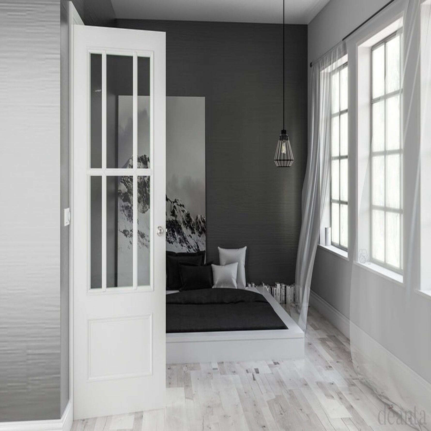 Canterbury Internal White Primed Glazed Door - Lifestyle Image 1