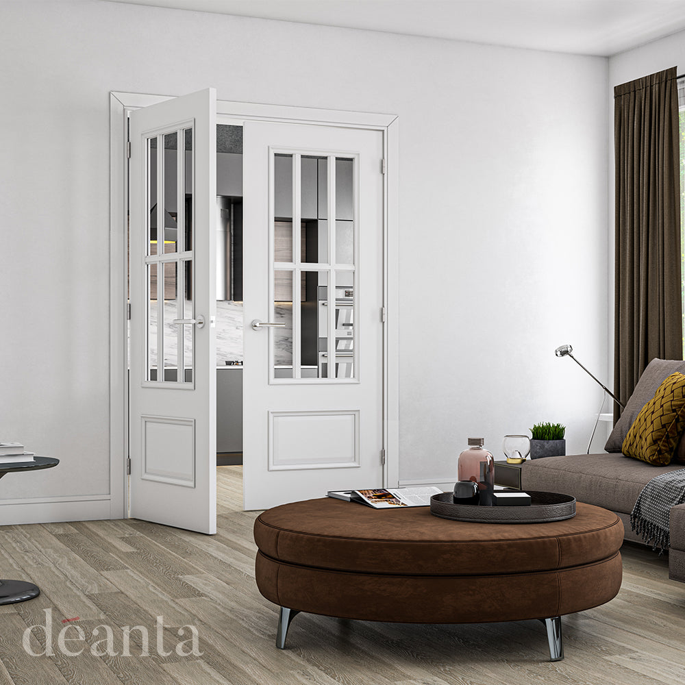 Canterbury deanta glazed white door