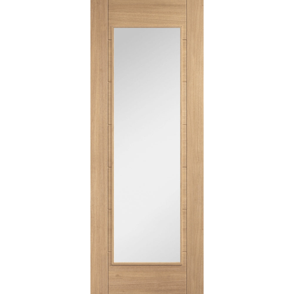 Product Carini one-light clear glazed oak door