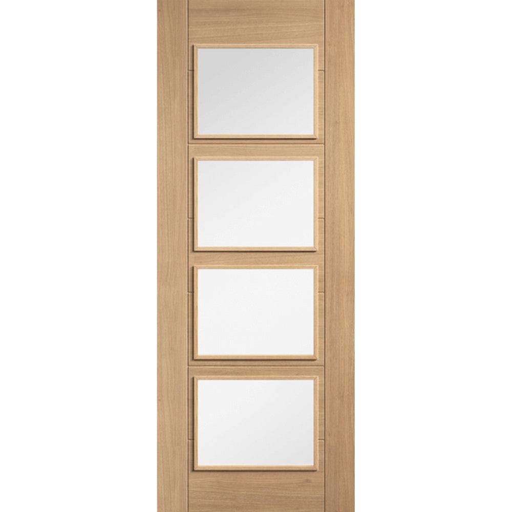 Product Carini prefinished four-light clear glazed oak door