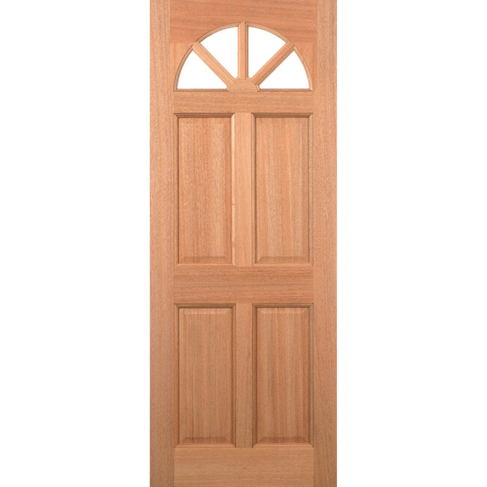 Product Carolina clear glazed four-panel hardwood external door