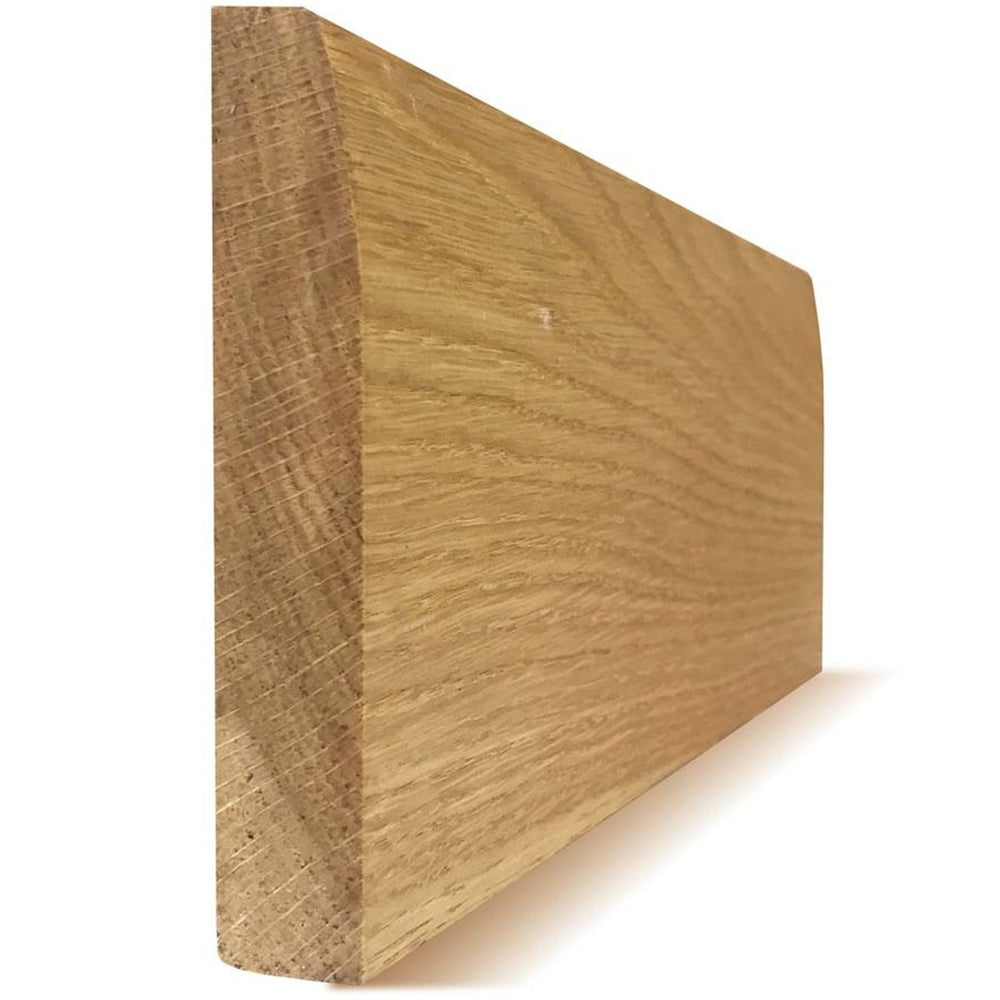 Product chamfer solid oak skirting board profile with angled top edge