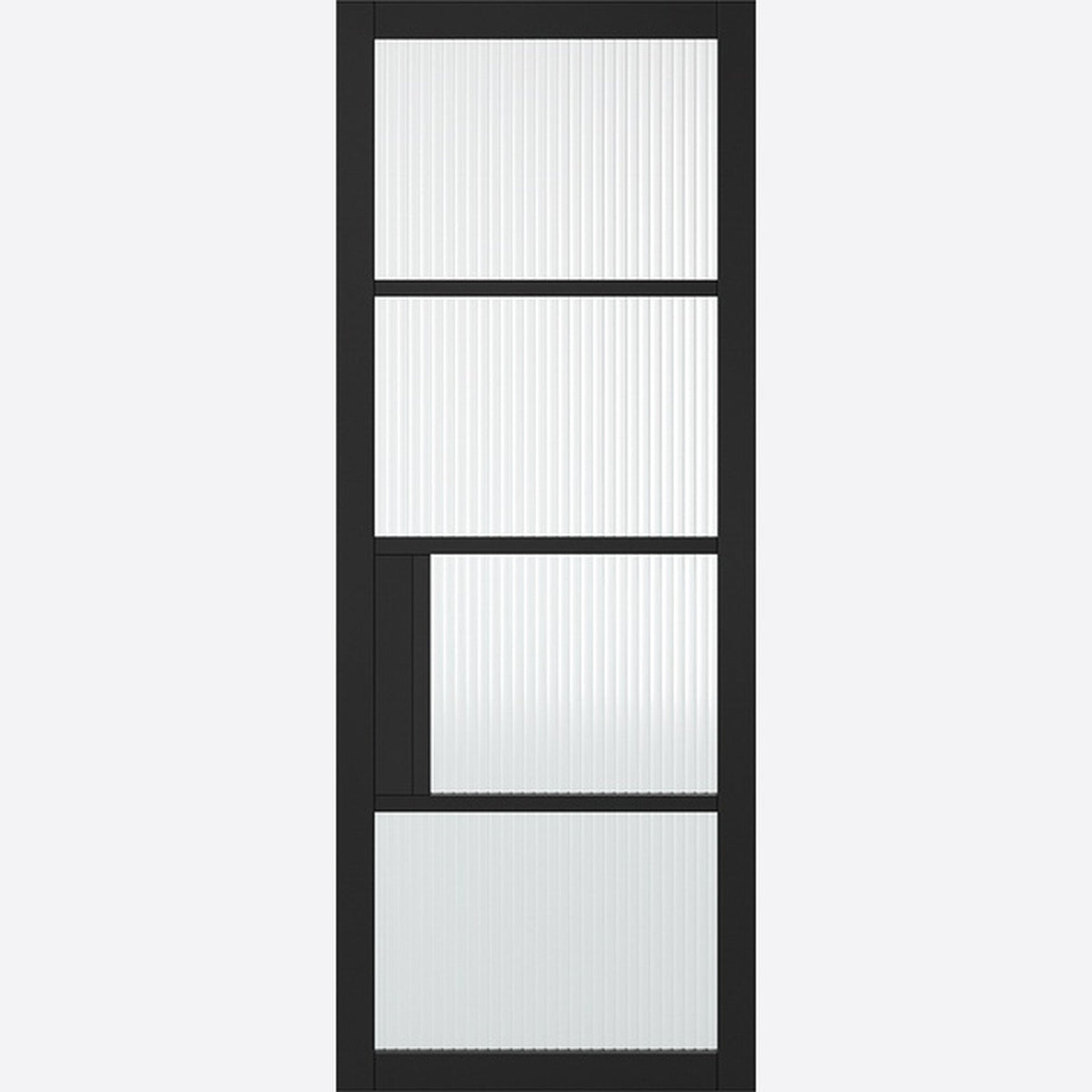 Chelsea Black Reeded Glazed Internal Door - Main Product Image