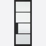 Chelsea Black Reeded Glazed Internal Door - Main Product Image