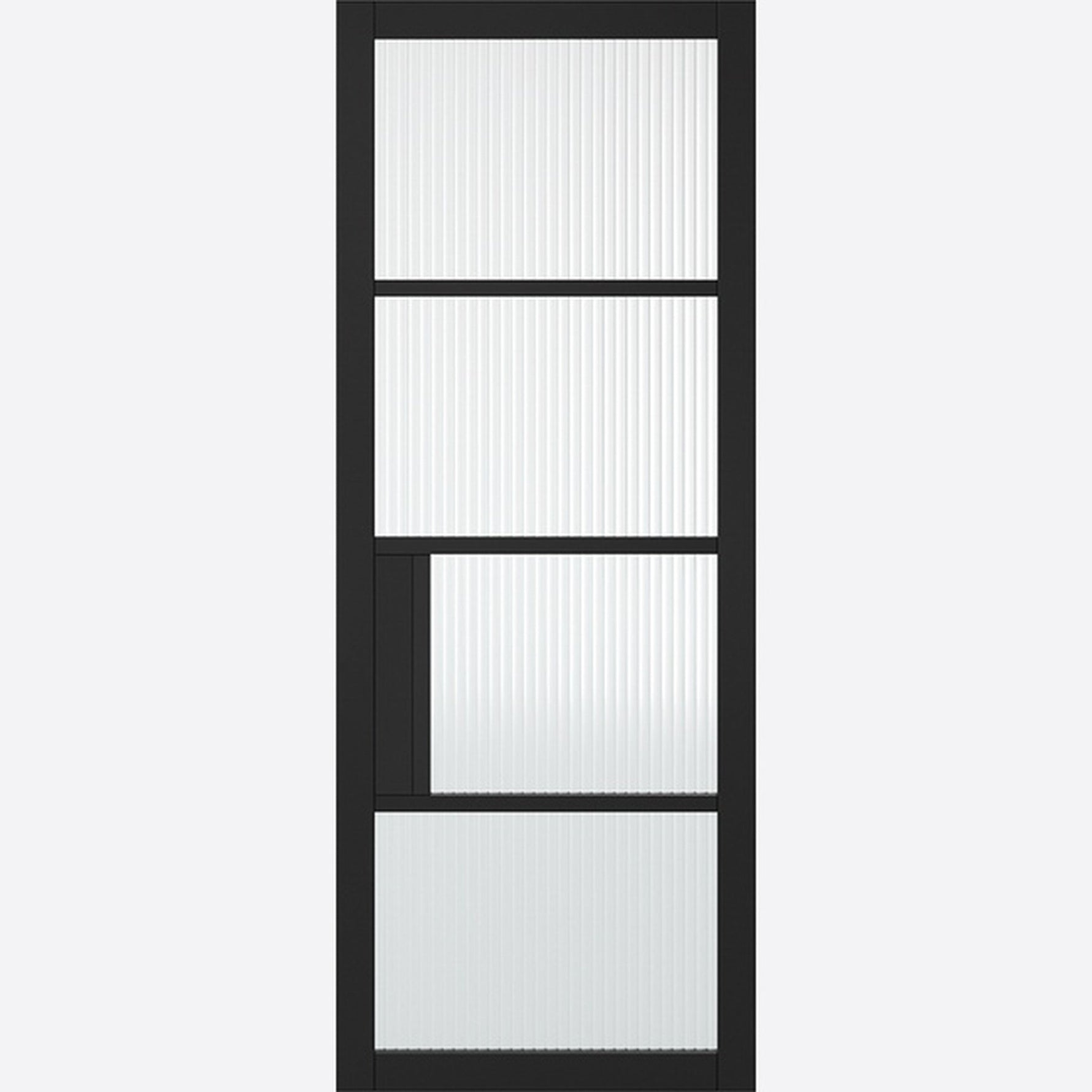 Chelsea Black Reeded Glazed Internal Door - Main Product Image
