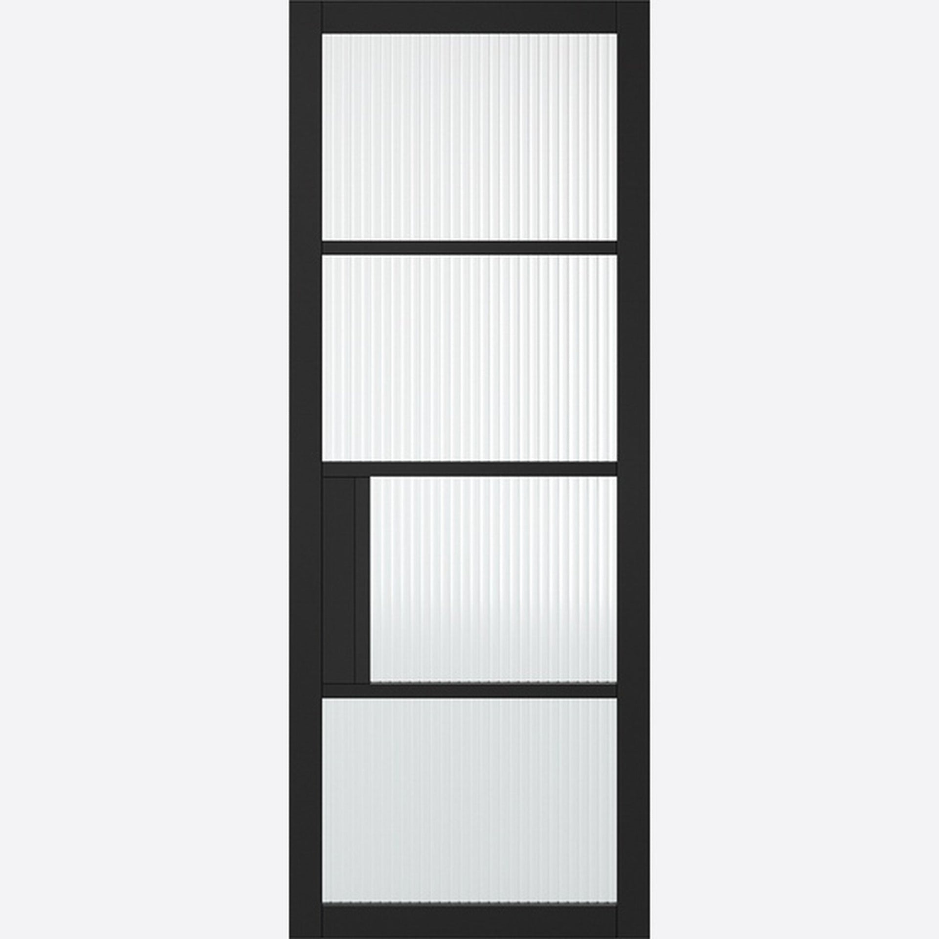Chelsea Black Reeded Glazed Internal Door - Main Product Image