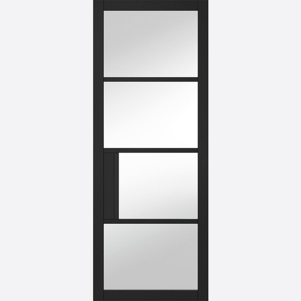 Product Chelsea prefinished black clear glazed internal door