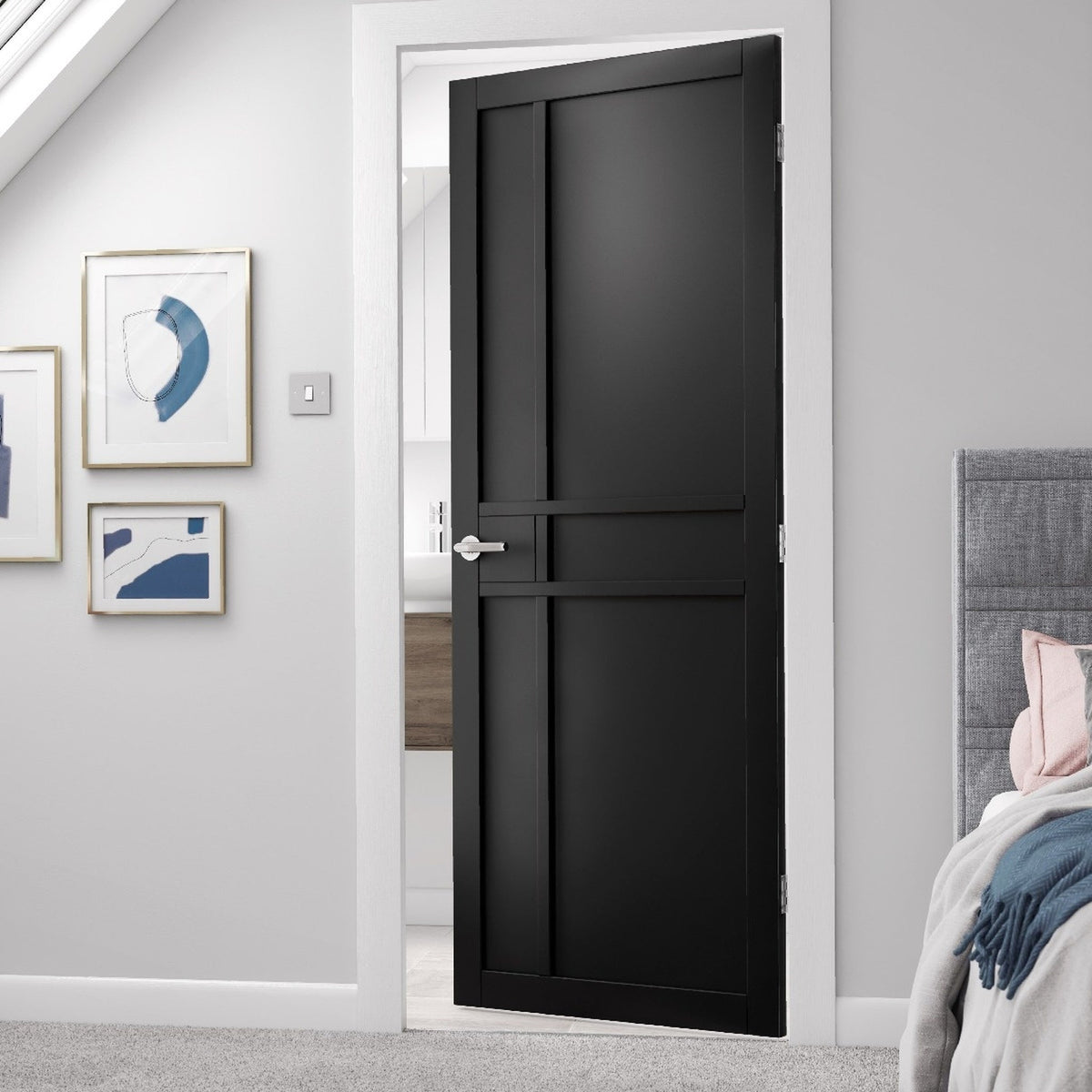 City Black Prefinished Internal Door - Lifestyle Image 3