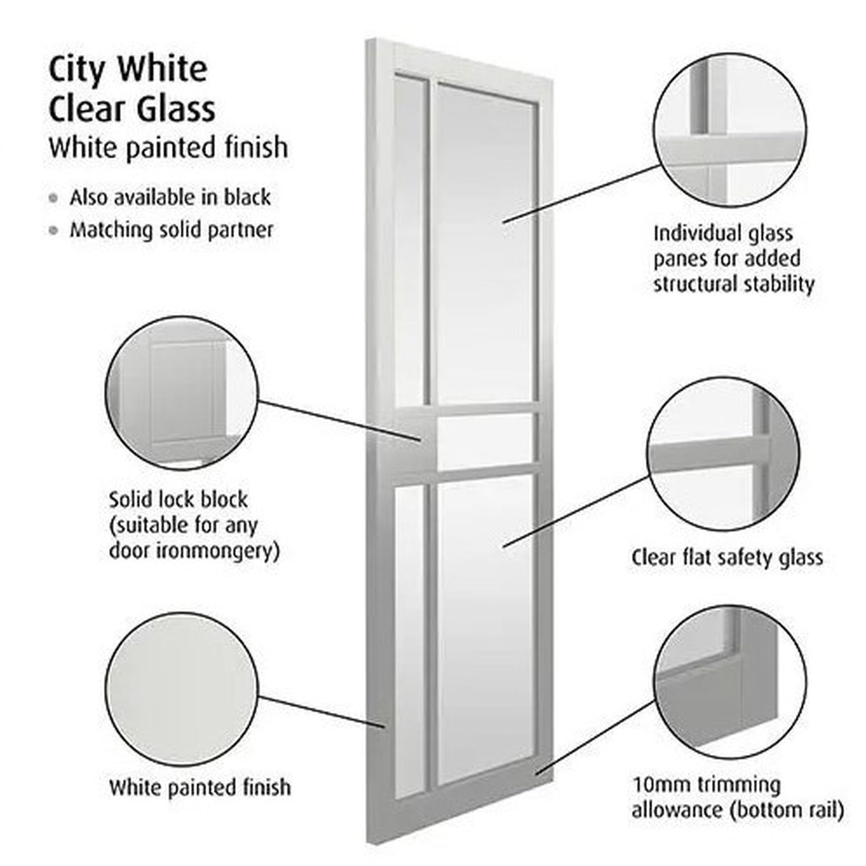 City White Clear Glass Internal Door - Lifestyle Image 2