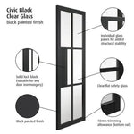 Civic Black Clear glazed Internal Door - Lifestyle Image 2
