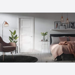 Contemporary 4 Panel Shaker White Primed Fire Door - Main Product Image