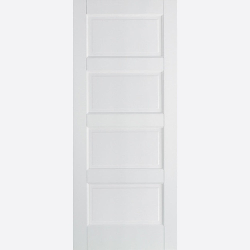 Product contemporary four-panel white primed internal fire door