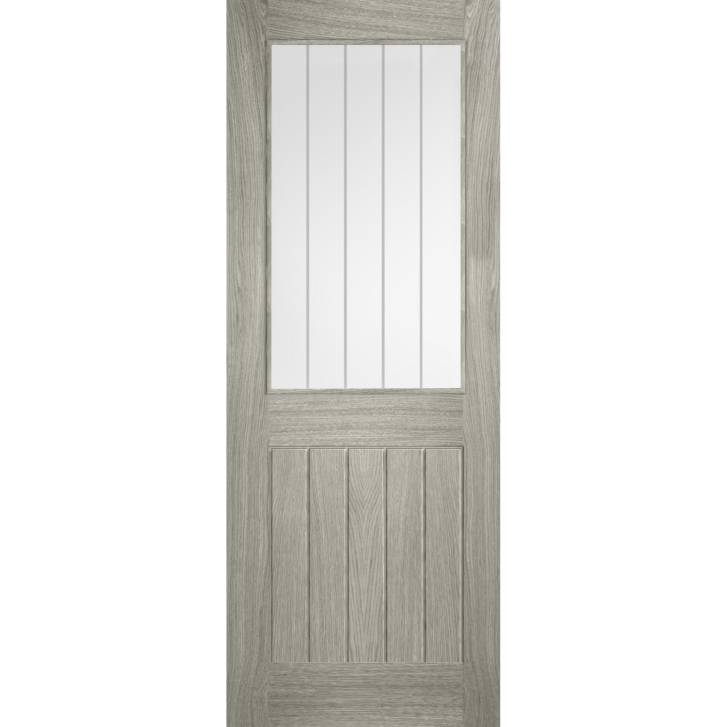 Cottage Light Grey Prefinished Laminate Glazed Door - Main Product Image