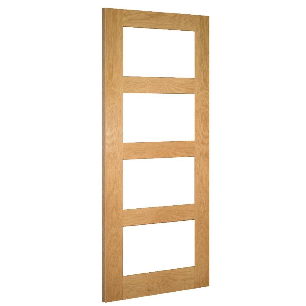 Buy Coventry Four Panel Glazed Shaker Prefinished Clear Glass online UK