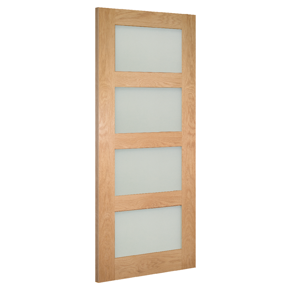 Buy Coventry Four Panel Glazed Shaker Prefinished Obscured Glass online UK