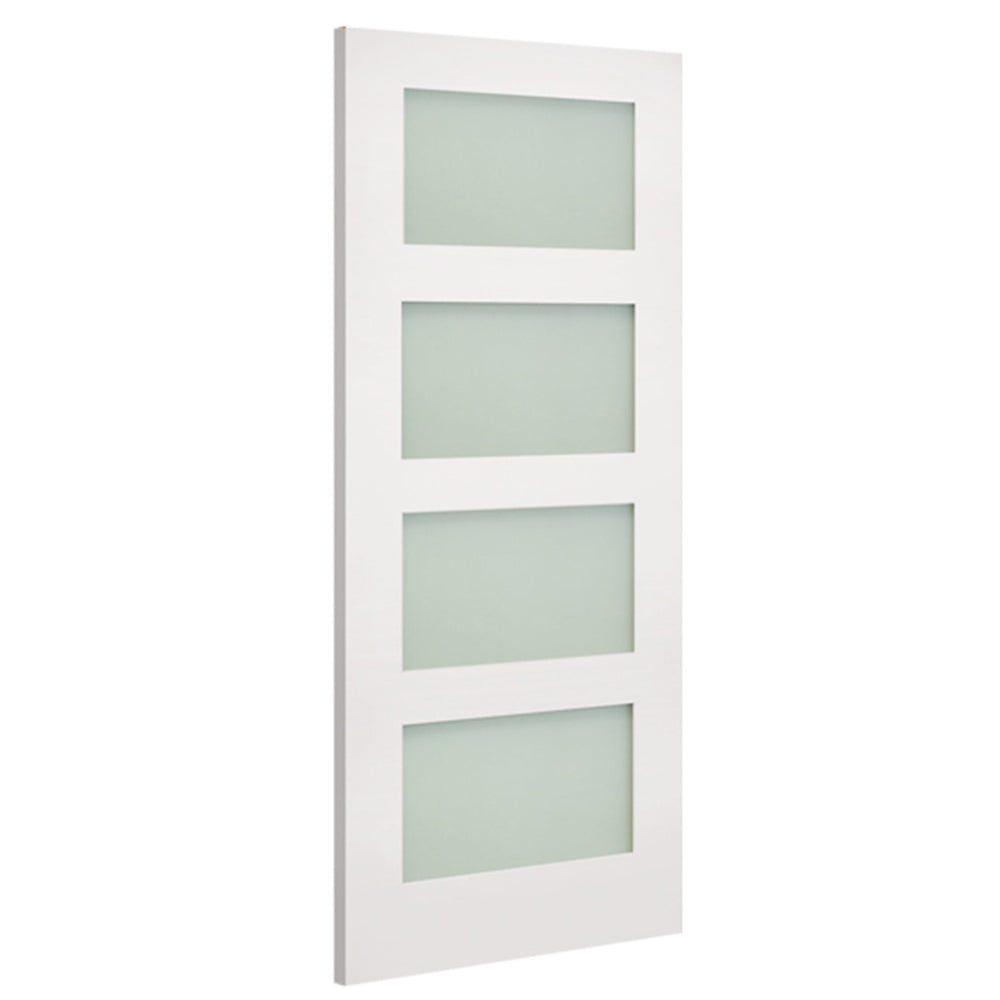 Product Coventry white primed obscured glazed door