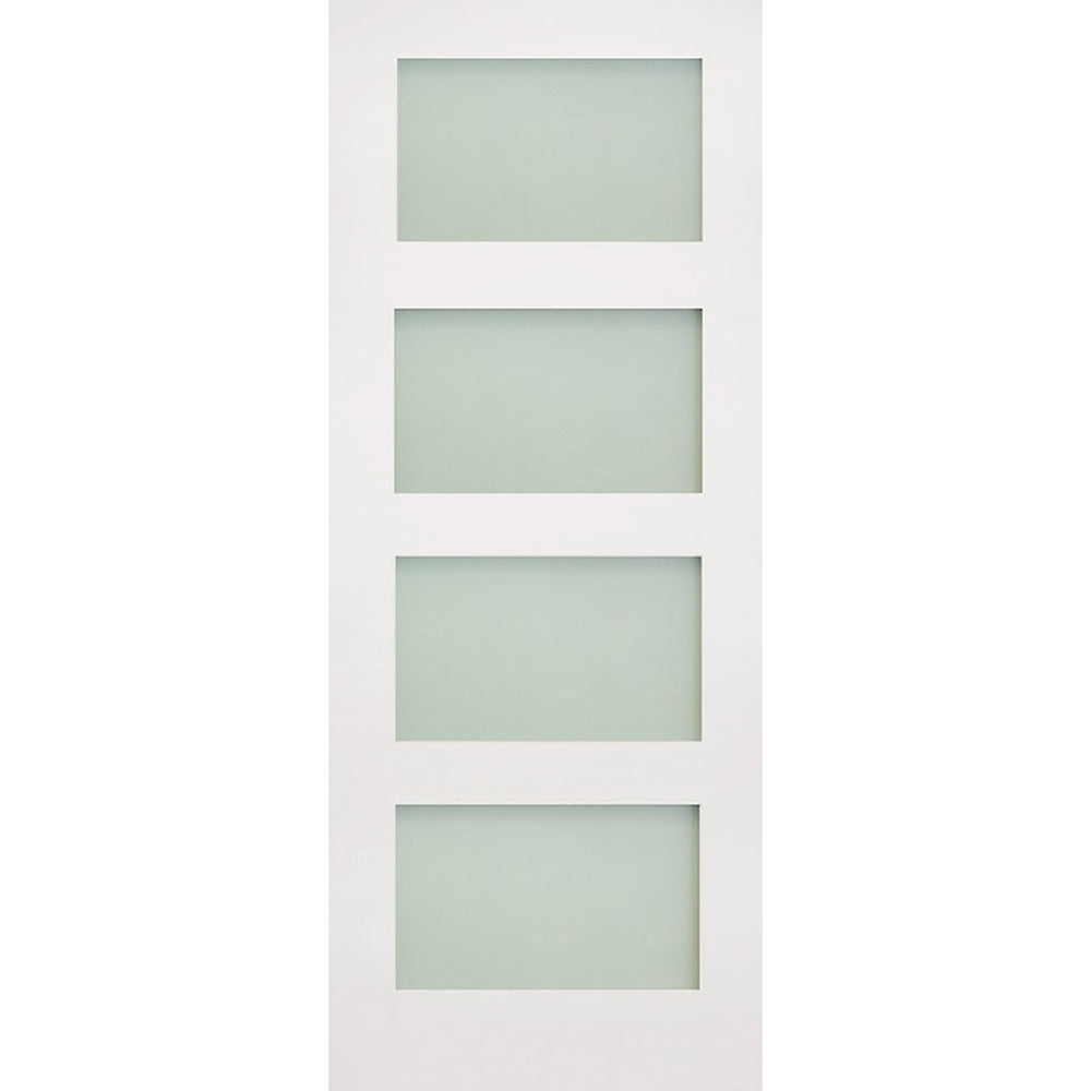 Product Coventry white primed obscured glazed door on white background