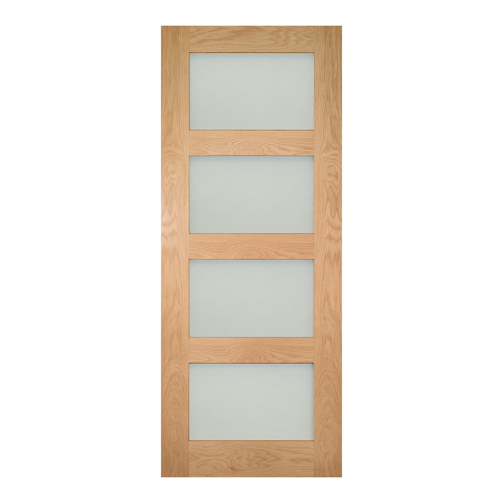 Coventry Obscured Glazed Unfinished Oak Internal Door Fold Kit