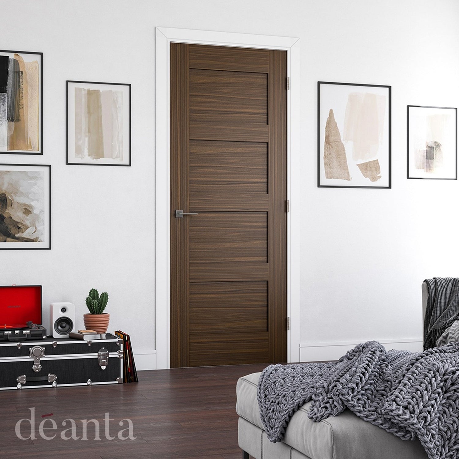 Coventry Pre-Finished Walnut Fire Door - Lifestyle Image 2