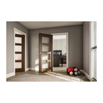 Coventry Prefinished Glazed Walnut Door Clear Glass - Main Product Image