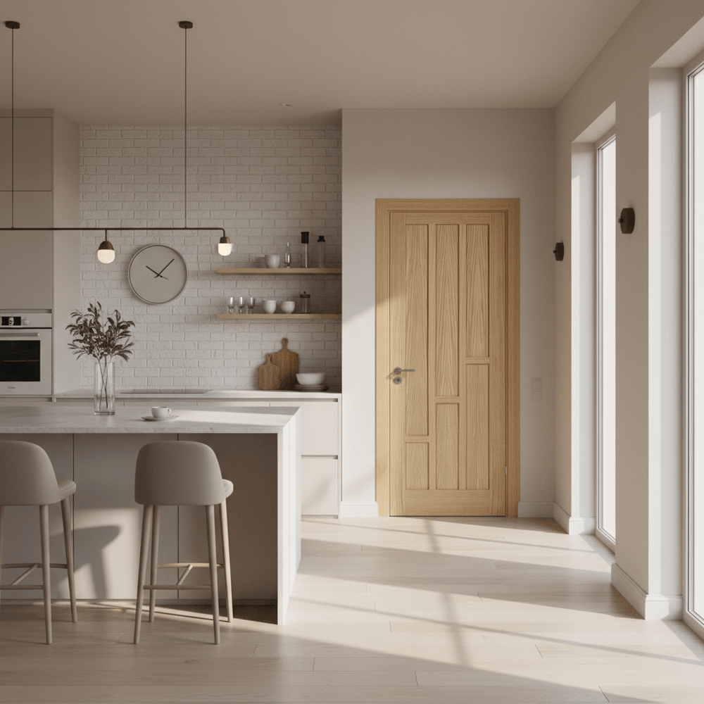 Product Coventry prefinished oak six-panel FD30 internal fire door
