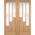 Coventry Prefinished Oak Clear Glazed Internal Door Pair - Main Product Image