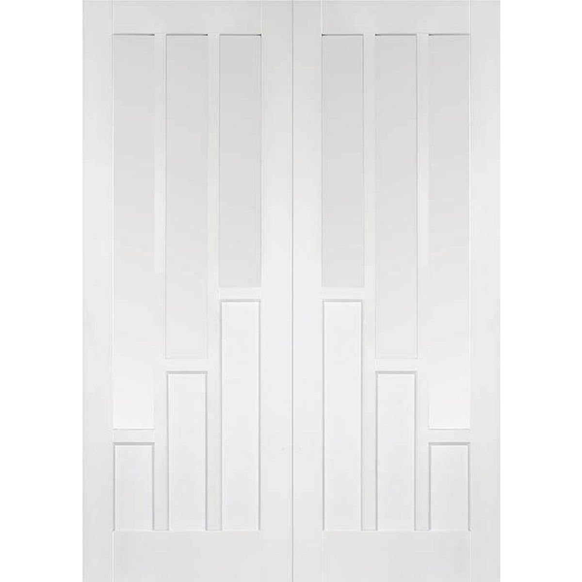 Coventry White Primed Clear Glazed Internal Door Pair - Main Product Image