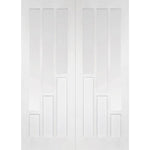 Coventry White Primed Clear Glazed Internal Door Pair - Main Product Image