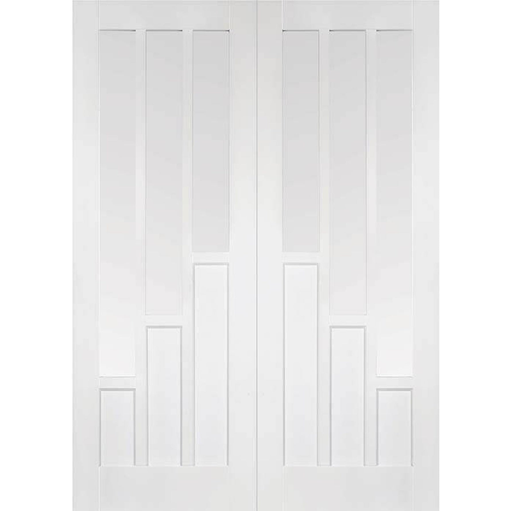 Coventry White Primed Clear Glazed Internal Door Pair - Main Product Image