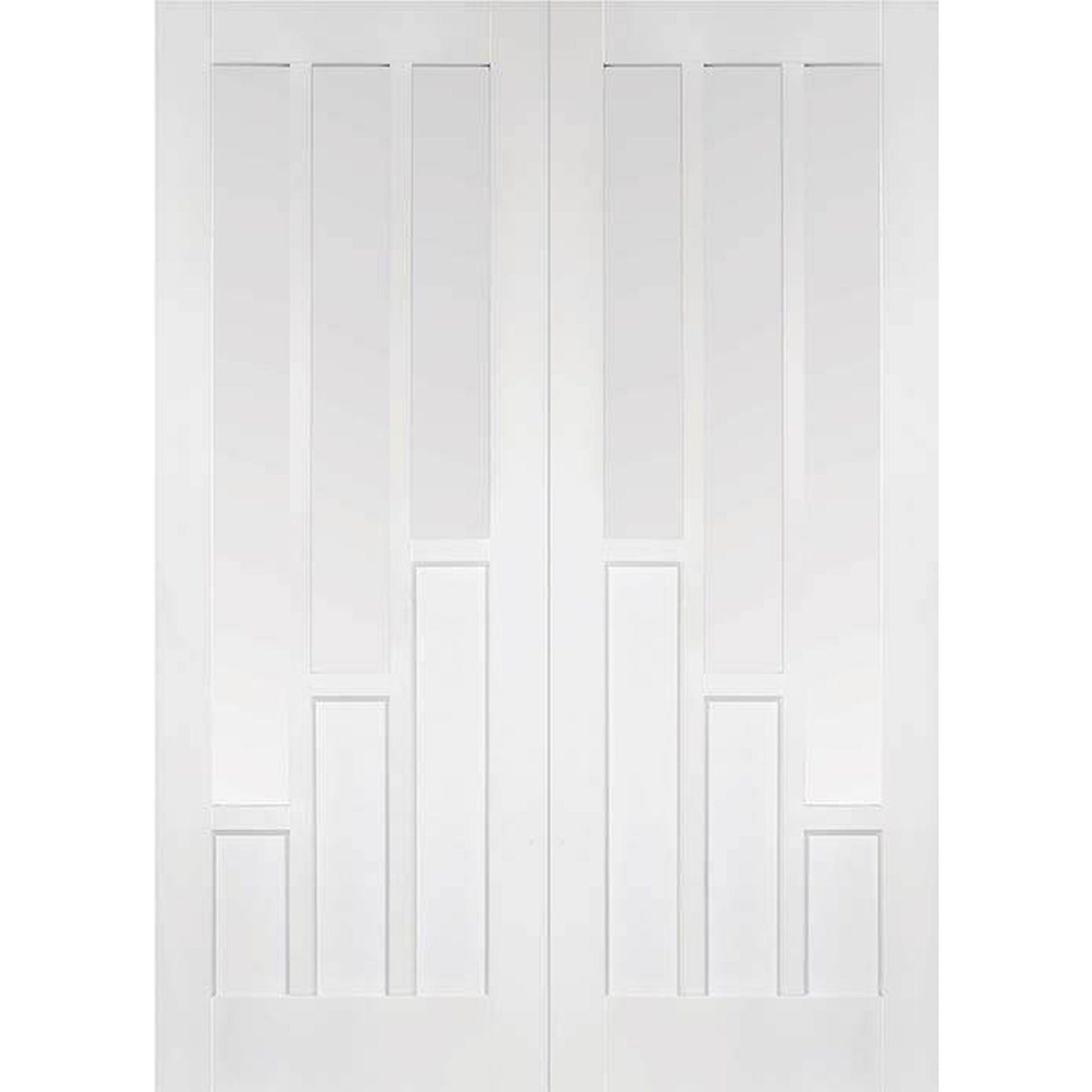 Coventry White Primed Clear Glazed Internal Door Pair - Main Product Image