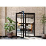 Dalston Black Prefinished Clear Glazed Internal Door - Lifestyle Image 1