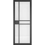 Dalston Black Prefinished Clear Glazed Internal Door - Main Product Image