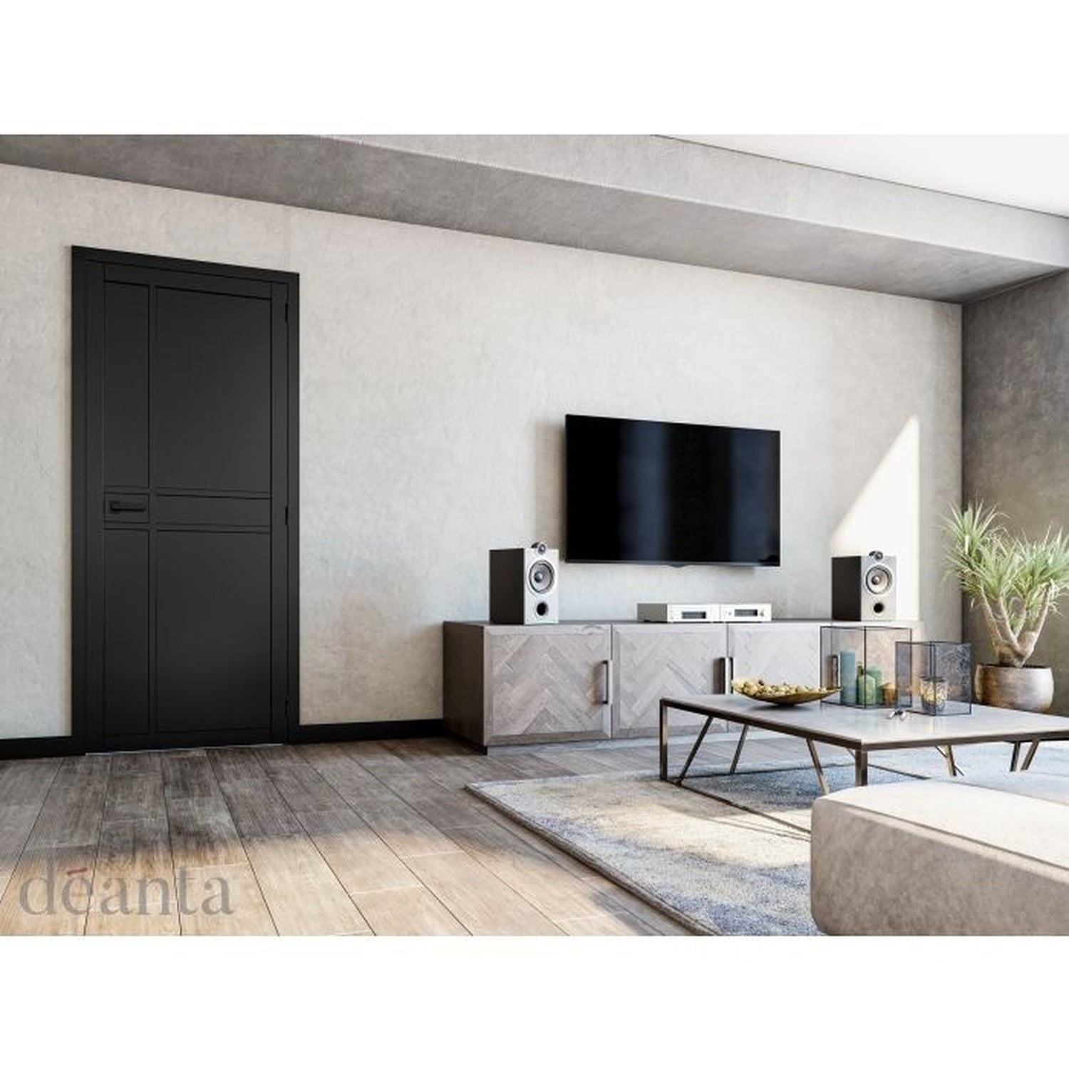 Dalston Black Prefinished Internal Door - Lifestyle Image 1