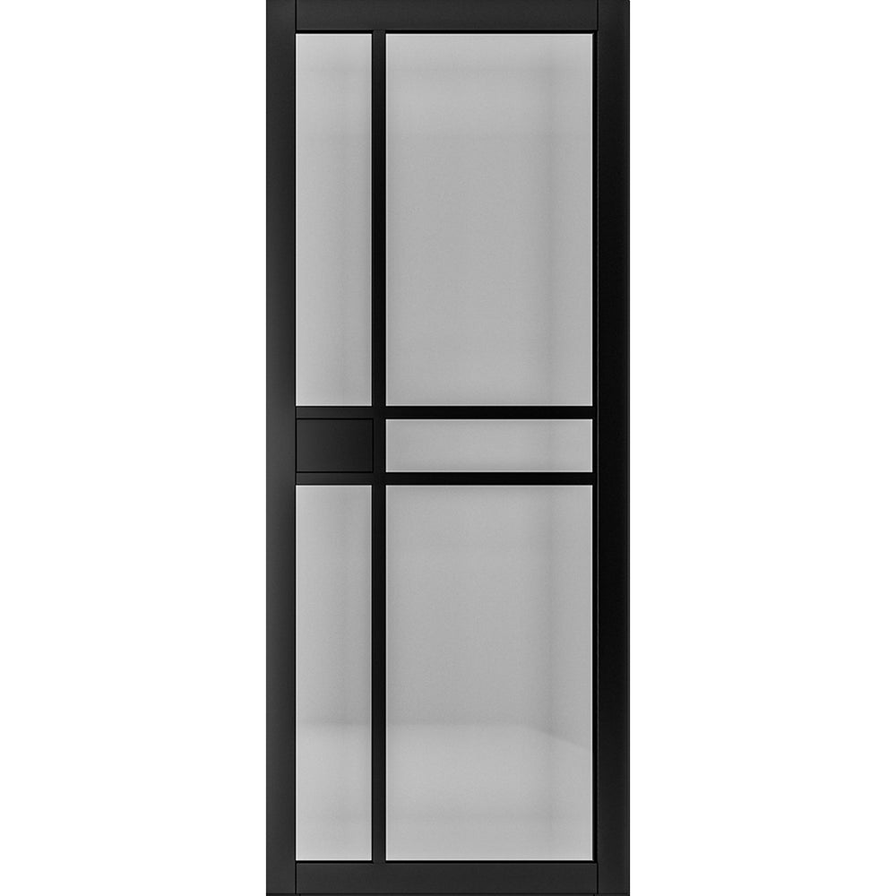 Product Dalston black tinted glazed internal door on white background
