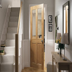 Deanta Bury Victorian Glazed Oak 4 Panel Internal Door - Lifestyle Image 1
