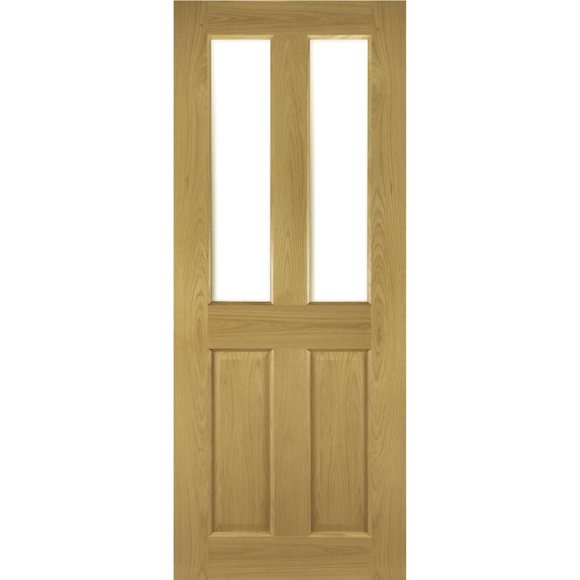 Deanta Bury Victorian Glazed Oak 4 Panel Internal Door - Main Product Image