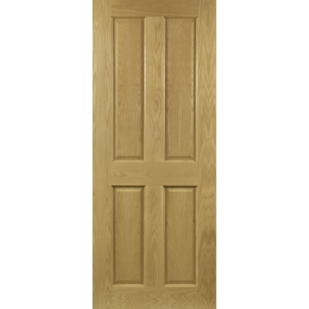 Product Deanta Bury Victorian oak 4 panel internal door on white background