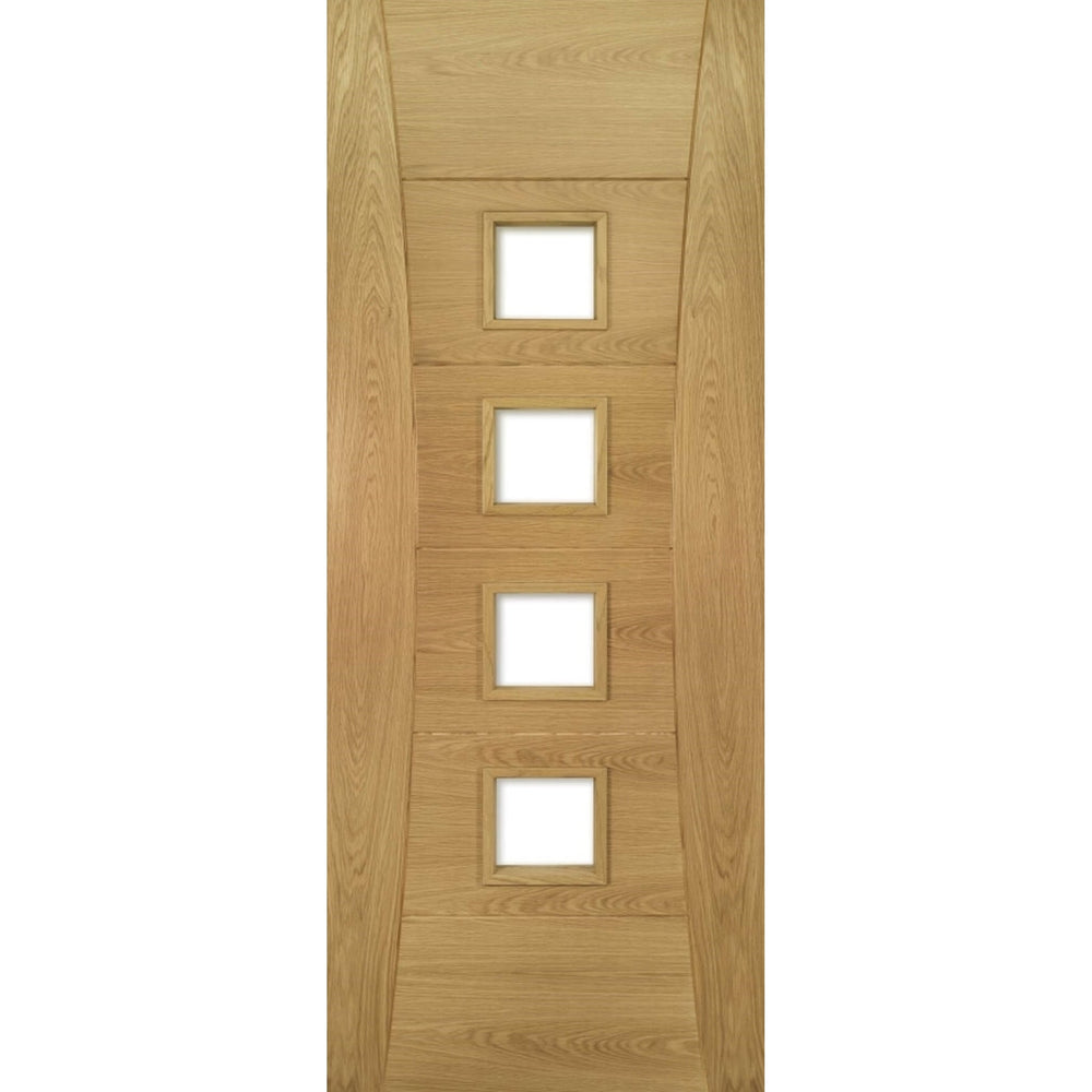 Product Deanta Pamplona glazed prefinished oak door on white background