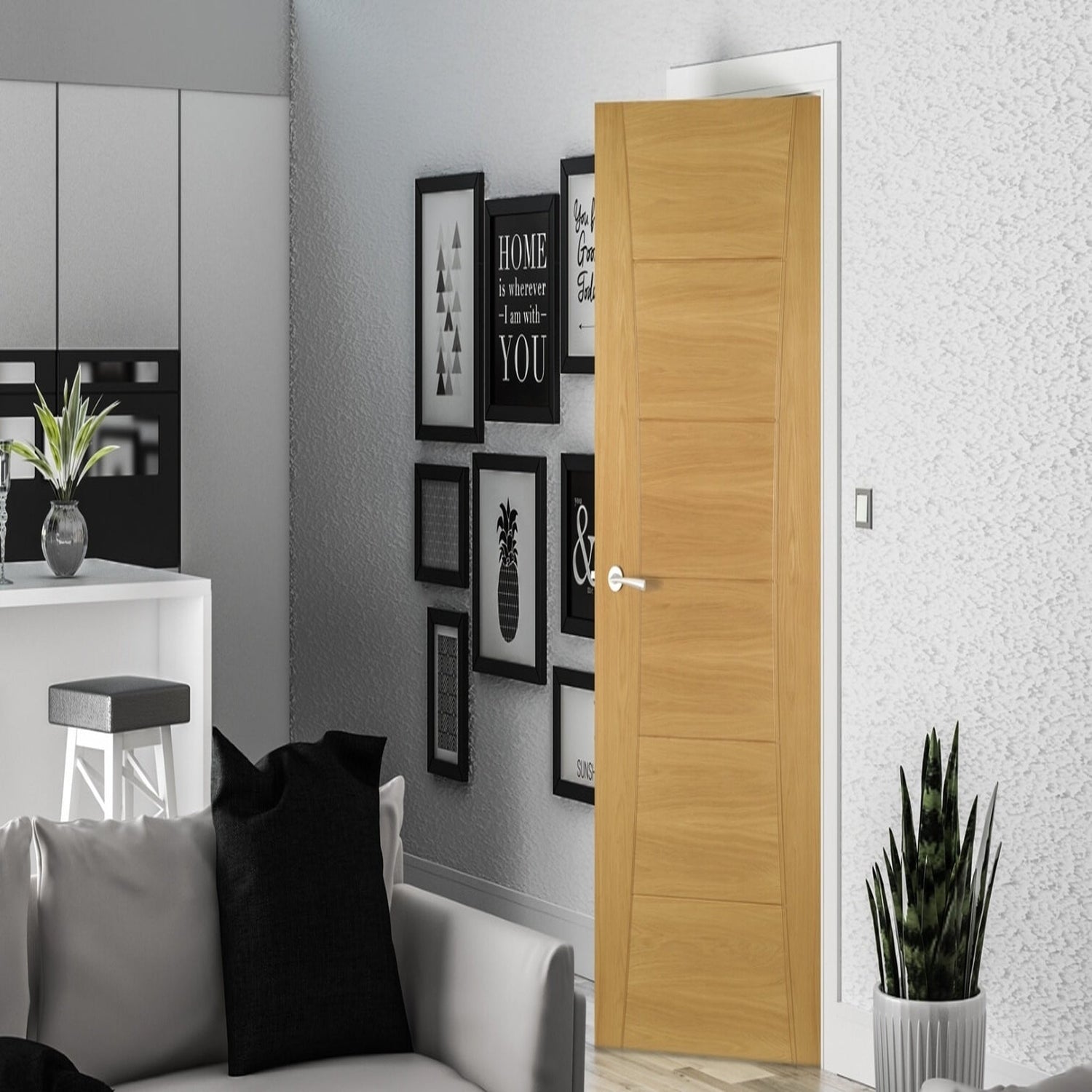Pamplona Prefinished Oak Door - Lifestyle Image 1
