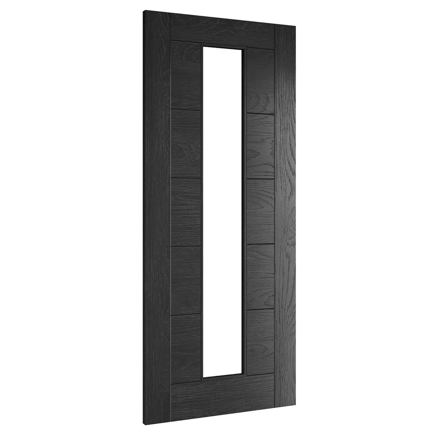 Deanta Seville Brushed Black Oak Glazed Internal Door - Lifestyle Image 1