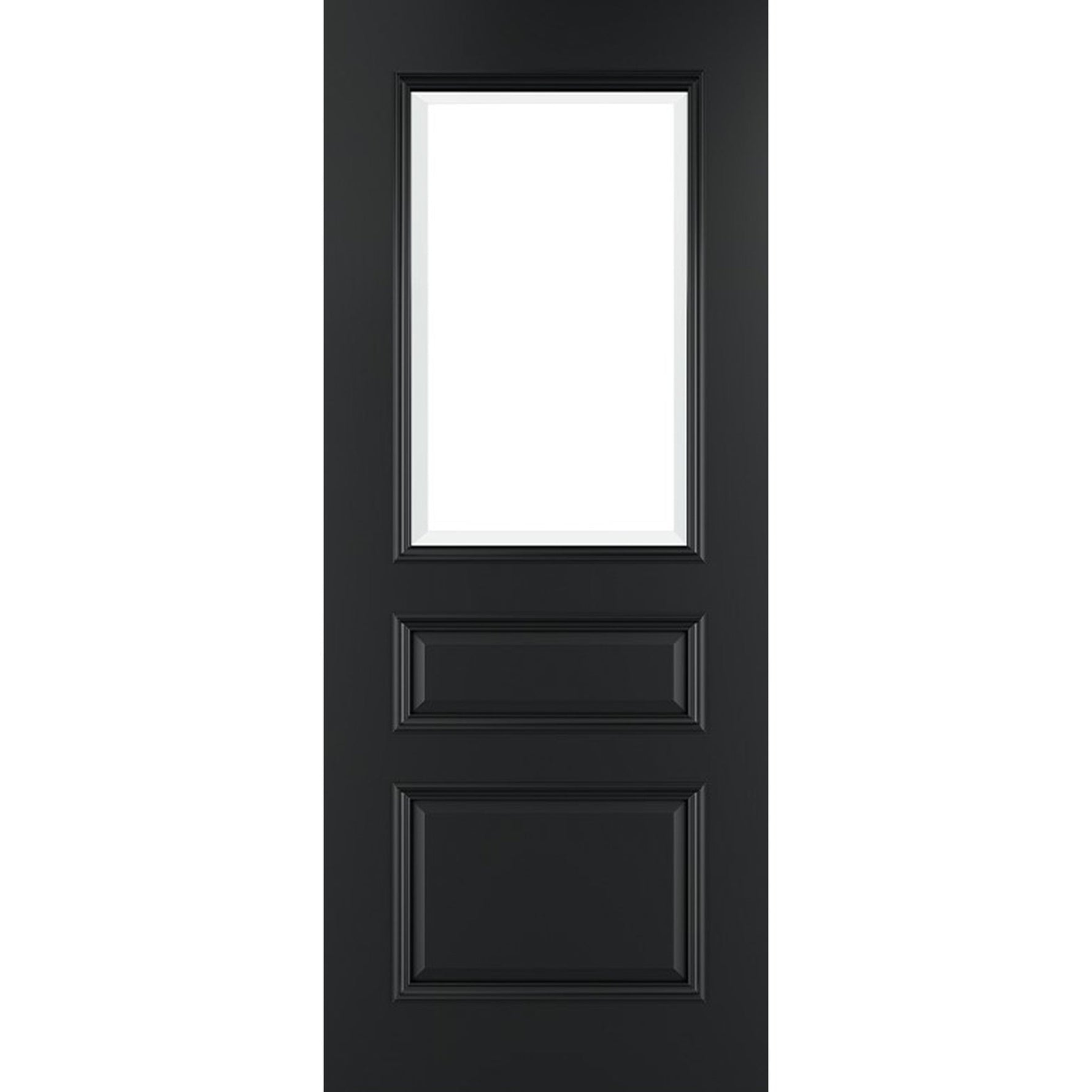 Deanta Windsor Black Prefinished Bevelled Glazed Internal Door - Main Product Image