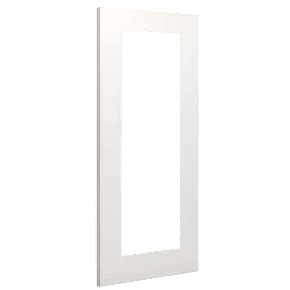 denver white primed clear glazed angled door