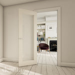Denver clear glazed white primed internal door lifestyle