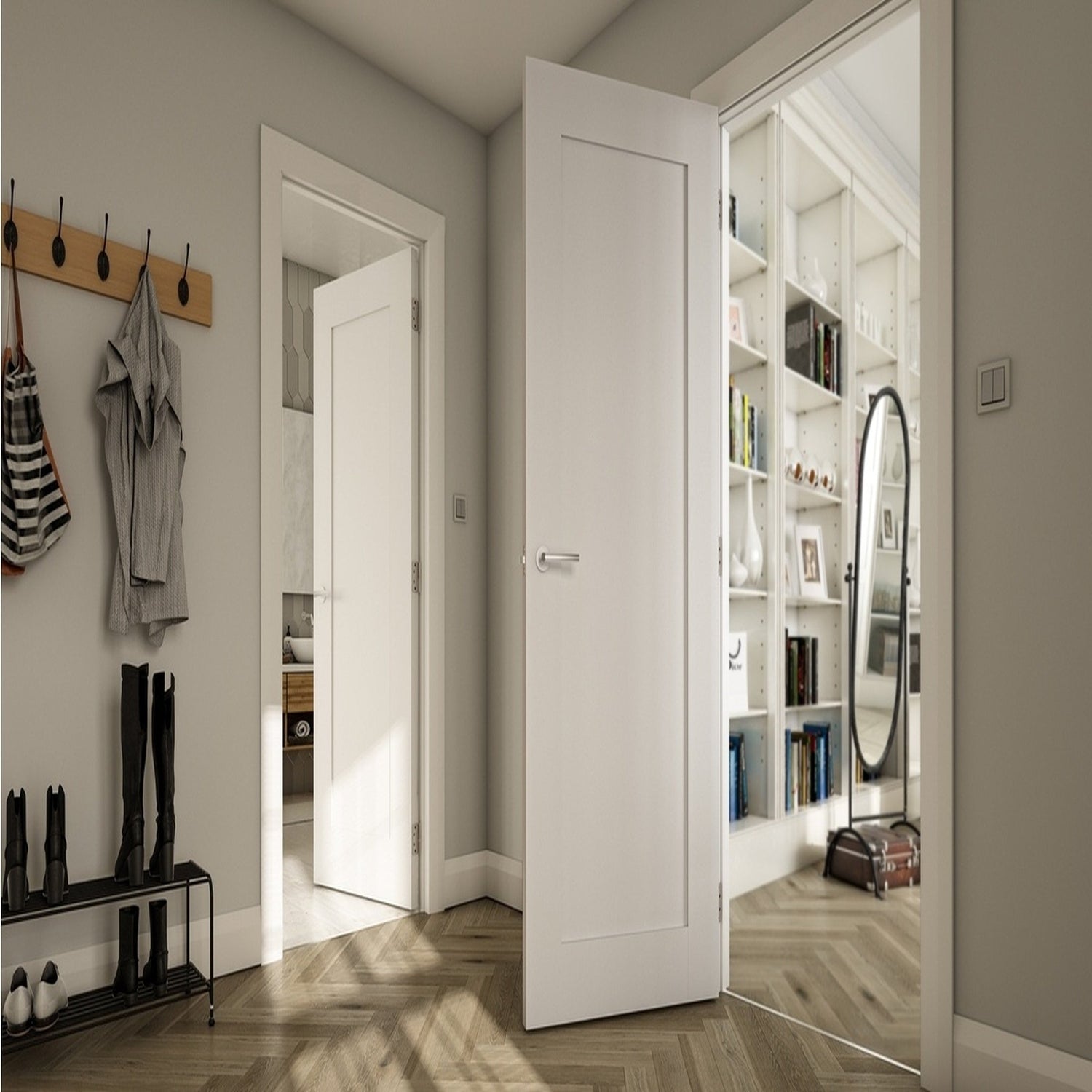 Denver White Primed Fire Door - Lifestyle Image 1
