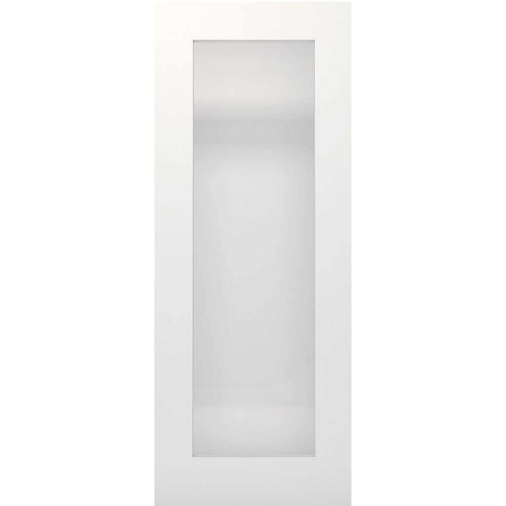Product Denver white primed obscured glazed door on white background