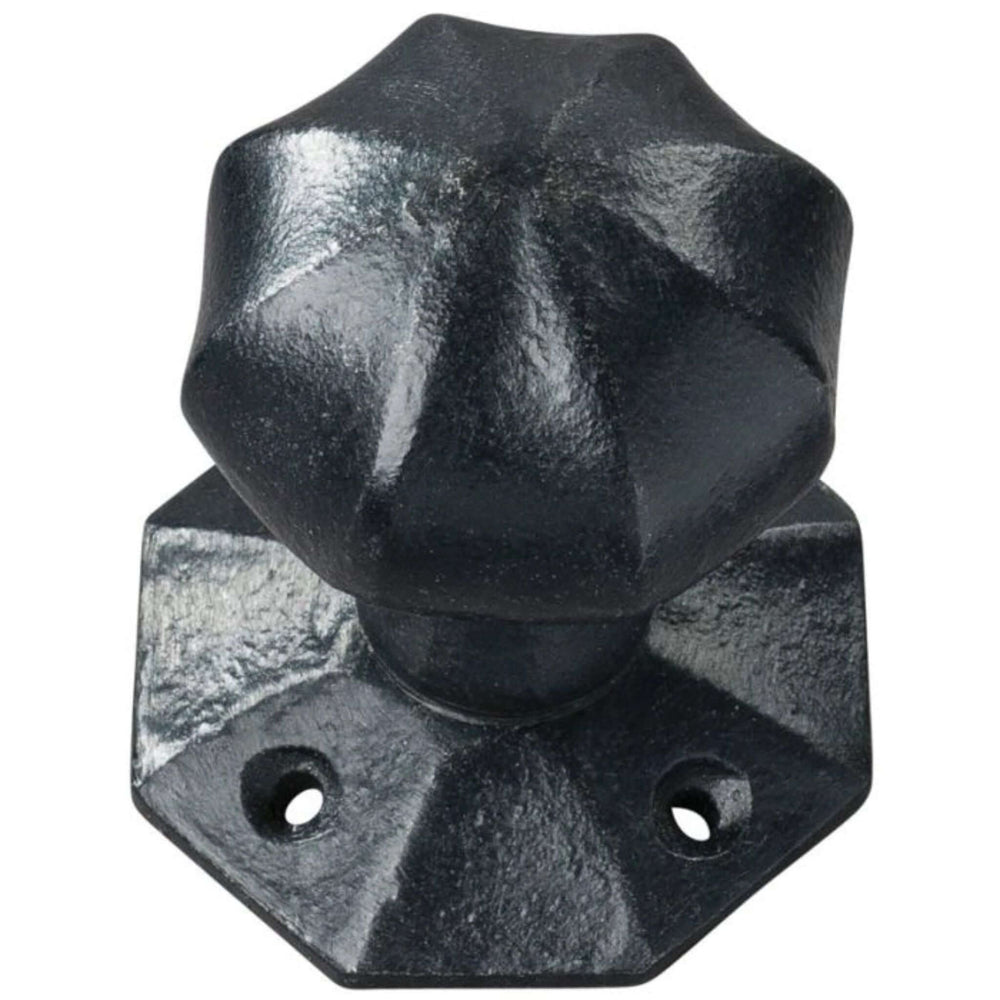 Dover octagonal mortice door knob pair in black