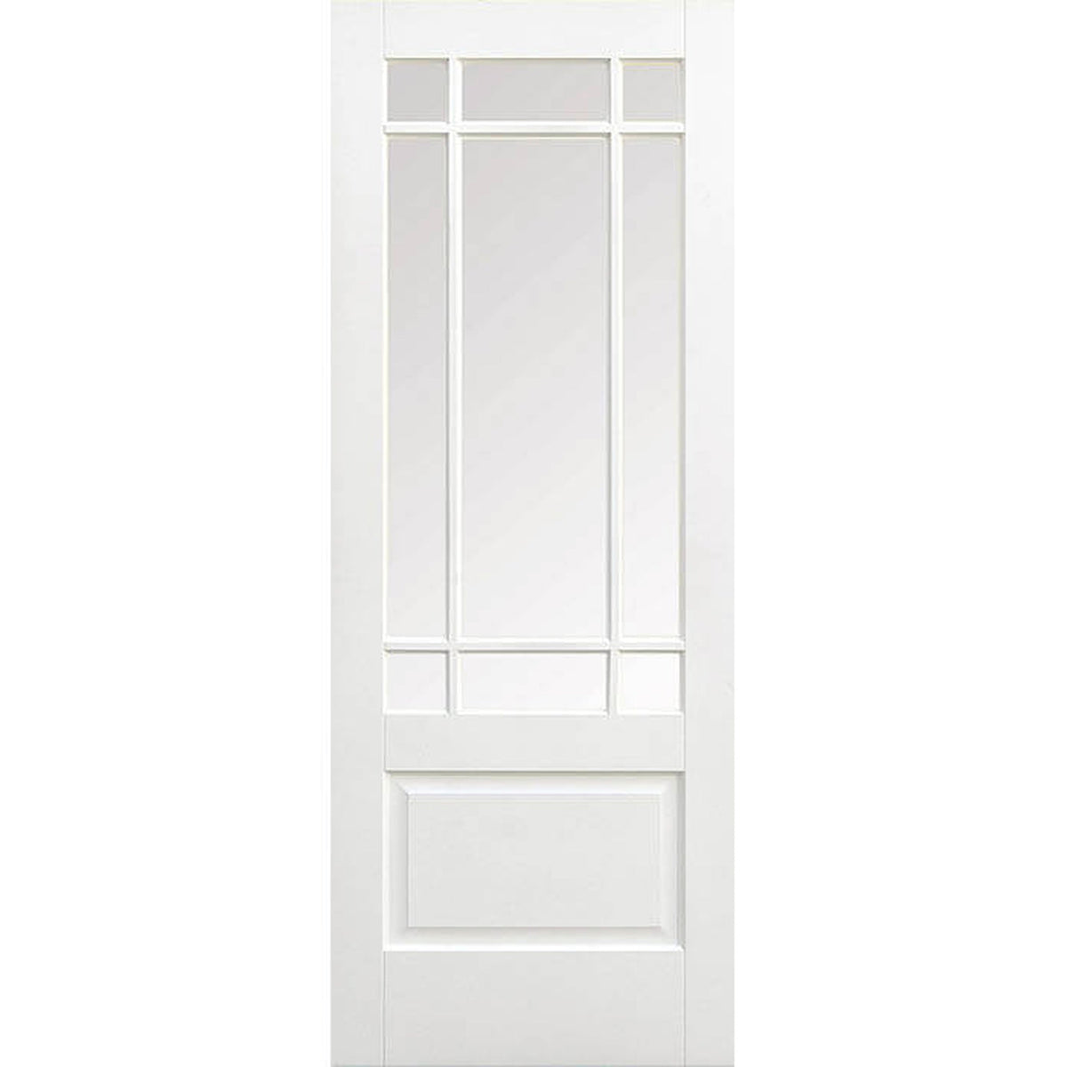 Downham White Primed 9L Clear Glazed Internal Door - Main Product Image